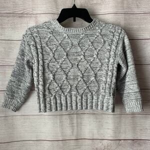 Copper Key Crop Top Sweater Fisherman Elbow Length Sleeves Size S